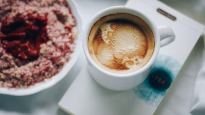 Coffee foam breakfast 4k wallpaper