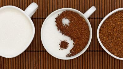 Coffee yin yang sugar 4k wallpaper
