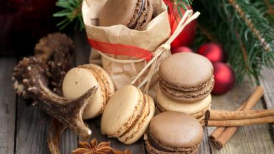 Cookies macaroon spices cinnamon anise star anise dessert branch 4k wallpaper