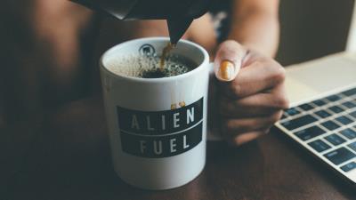 Cup coffee inscription 4k wallpaper