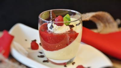 Dessert pudding raspberry chocolate 4k wallpaper