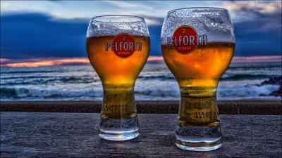 Drinks beer wine glasses 4k wallpaper