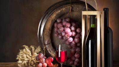 Drinks wine grapes wine glasses 4k wallpaper
