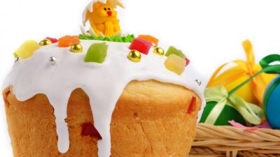 Eggs bows basket easter white background 4k wallpaper