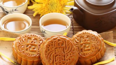 Flower cup tea petals drinks cookies china 4k wallpaper