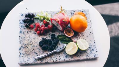 Fruits berries cutting board exotic 4k wallpaper