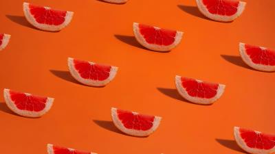 Grapefruit slices pattern 4k wallpaper