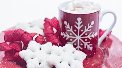 Hot chocolate marshmallows cookies 4k wallpaper