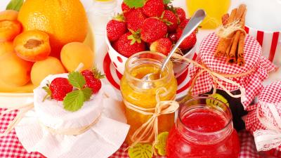 Jam strawberry orange cinnamon 4k wallpaper