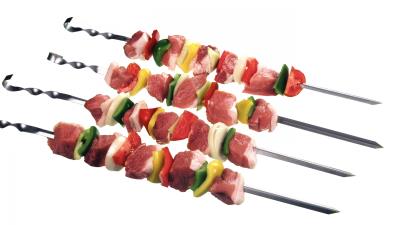Kebabs meat skewers 4k wallpaper