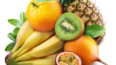 Kiwi bananas pineapple fruit 4k wallpaper