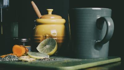 Lemon honey jam tea 4k wallpaper
