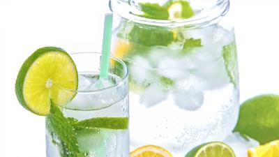 Lemon water carafe lime mint 4k wallpaper