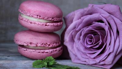 Macaron almond biscuits pastries dessert 4k wallpaper