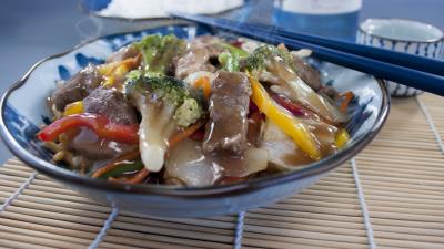 Meat broccoli vegetables 4k wallpaper