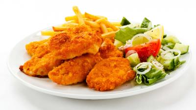 Meat lettuce potatoes 4k wallpaper