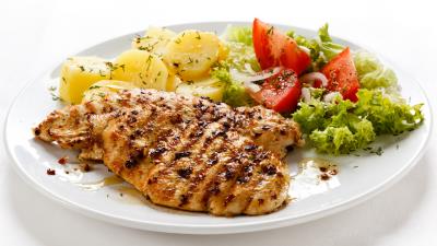 Meat vegetables chop 4k wallpaper