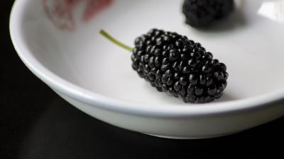 Mulberry berries dish 4k wallpaper