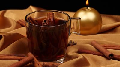 New year tea candle 4k wallpaper