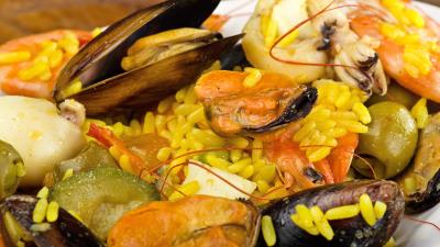 Oysters rice dish 4k wallpaper