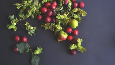 Pear plum fruit 4k wallpaper