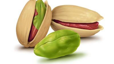 Pistachios graphics nuts white background 4k wallpaper