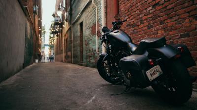 Bike motorcycle side view yard 4k wallpaper