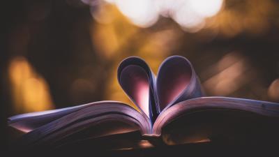 Book pages heart image 4k wallpaper