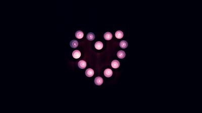 Candles heart light 4k wallpaper