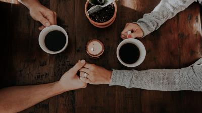 Couple hands love tenderness coffee 4k wallpaper