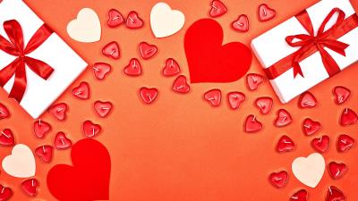 Gift hearts candles 4k wallpaper