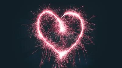 Heart art sparks 4k wallpaper