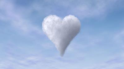 Heart clouds sky 4k wallpaper