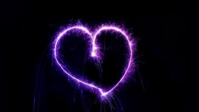 Heart sparks shape shine 4k wallpaper