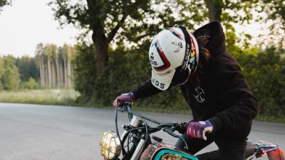 Moped bike motorcyclist 4k wallpaper