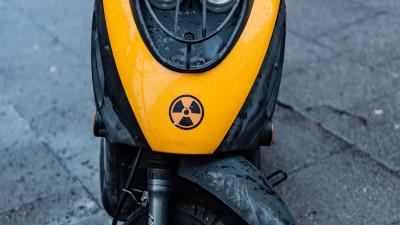 Moped scooter yellow 4k wallpaper
