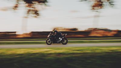 Motorcycle motorcyclist bike wall 4k wallpaper