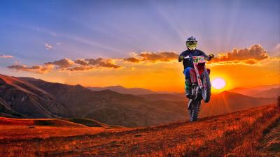 Motorcycle motorcyclist cross 4k wallpaper