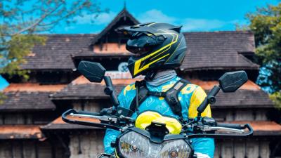 Motorcycle motorcyclist helmet 4k wallpaper
