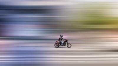 Motorcycle motorcyclist movement 4k wallpaper