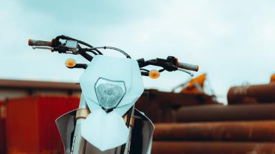 Motorcycle retro steering wheel 4k wallpaper