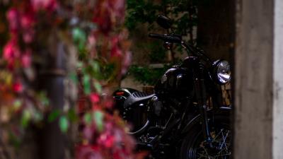 Motorcycle steering wheel black 4k wallpaper