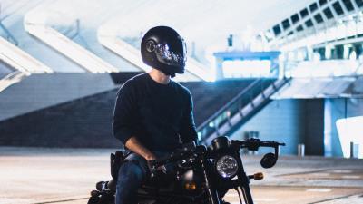 Motorcyclist motorcycle helmet photo 4k wallpaper