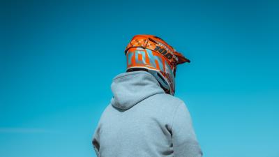 Motorcyclist motorcycle helmet picture 4k wallpaper