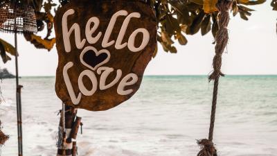 Signboard inscription love 4k wallpaper