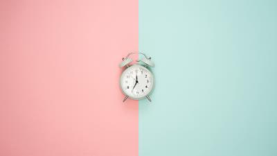 Alarm clock minimalism pink 4k wallpaper