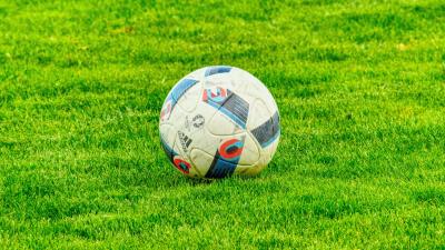 Ball football lawn grass 4k wallpaper