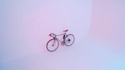 Bicycle pink light 4k wallpaper