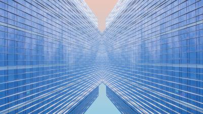 Building minimalism reflection 4k wallpaper