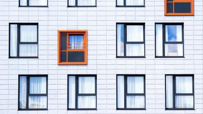 Facade windows building image 4k wallpaper